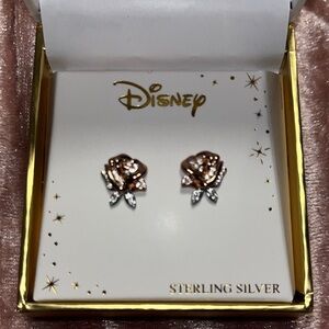 Disney Rose Gold and Silver Floral Earrings